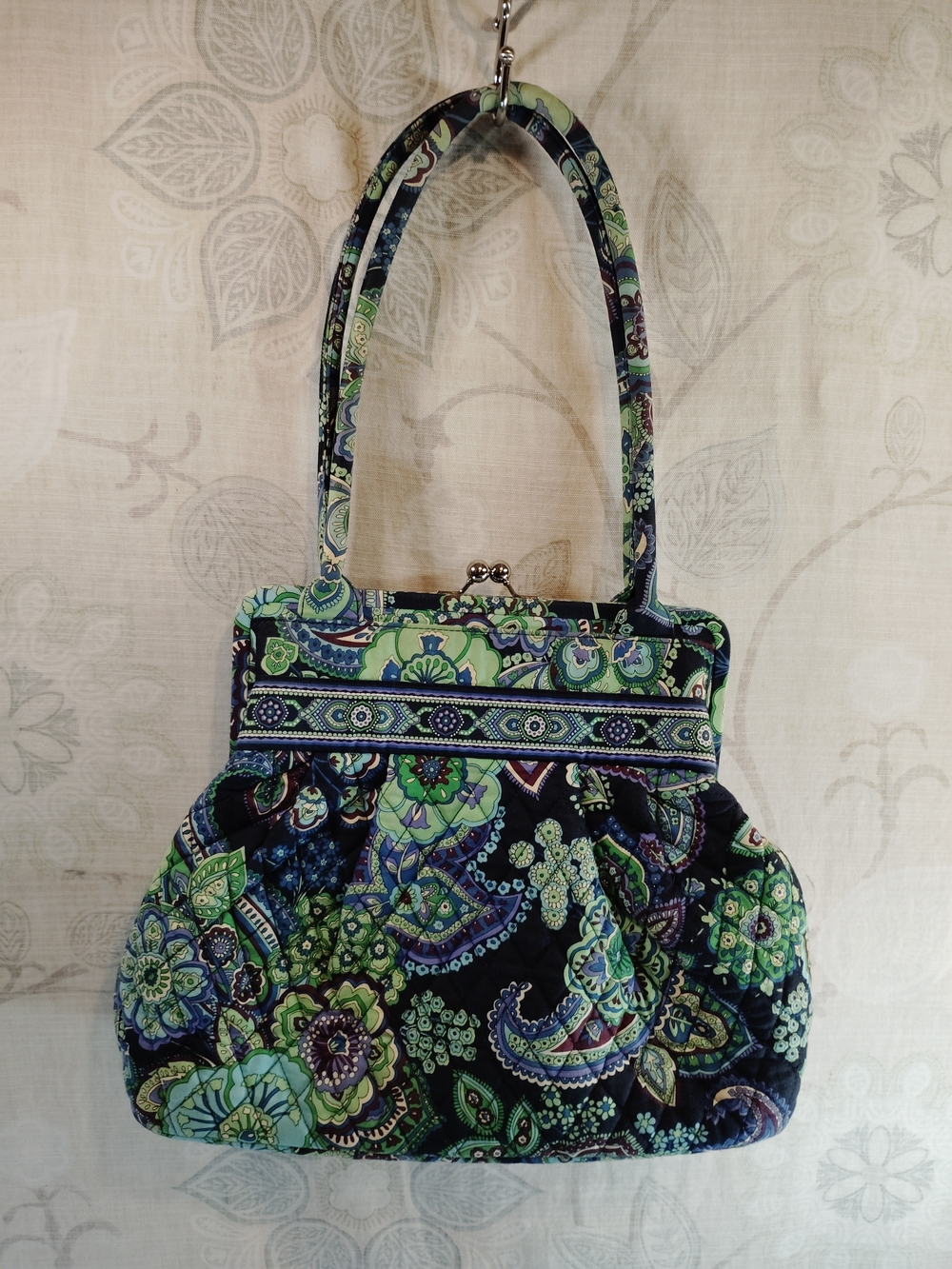 Vera Bradley Navy, Green & Blue Quilted Shoulder Bag